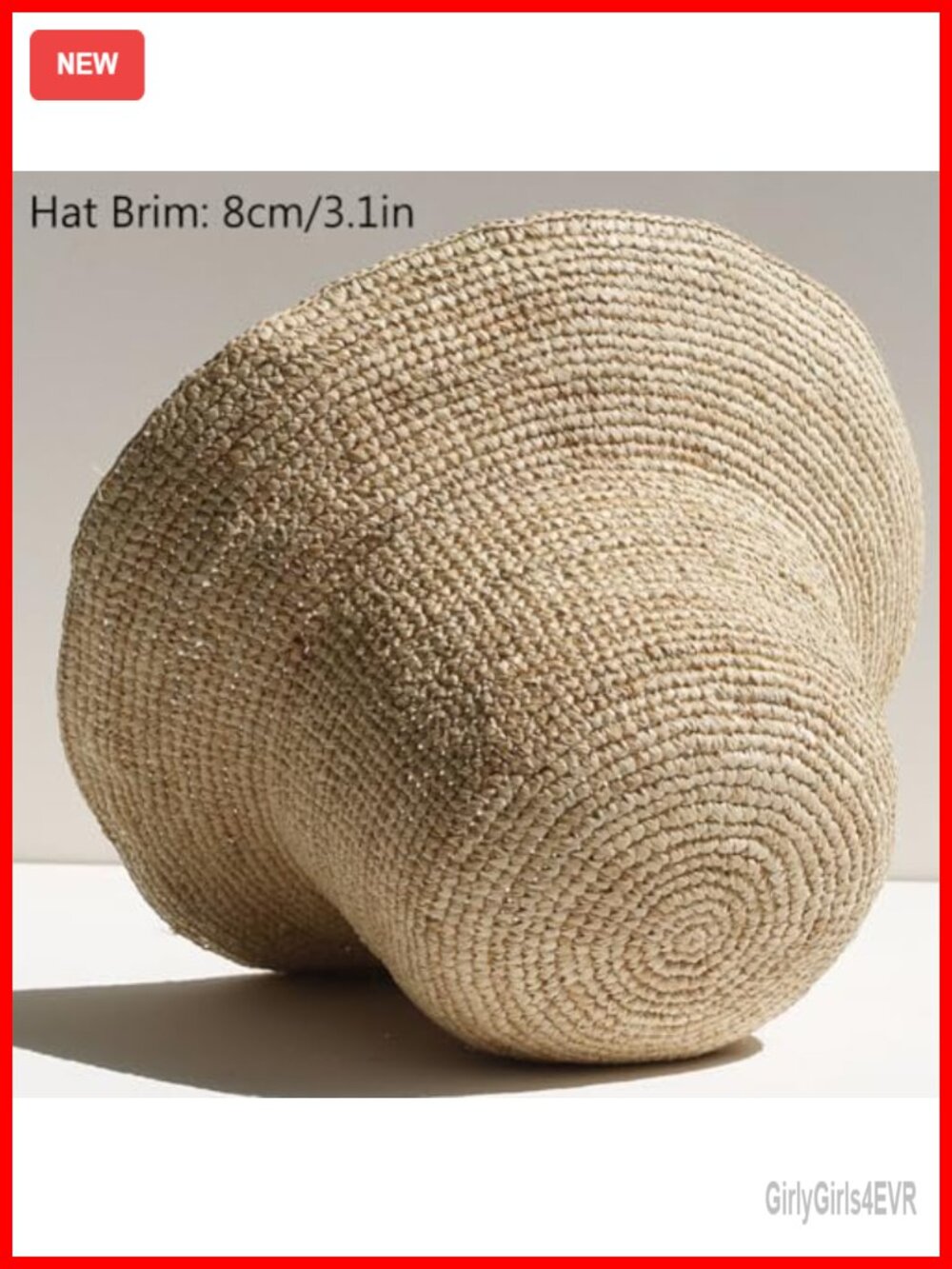 Handwoven Raffia Straw Bucket Hat with Wide Brim UPF 50+ Sun Protection - Picture 5 of 6
